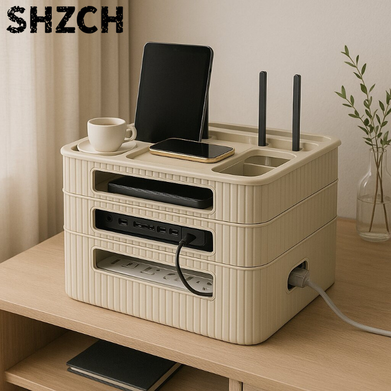 Home Office Box - صندوق تخزين لجهاز التوجيه اللاسلكي وحامل