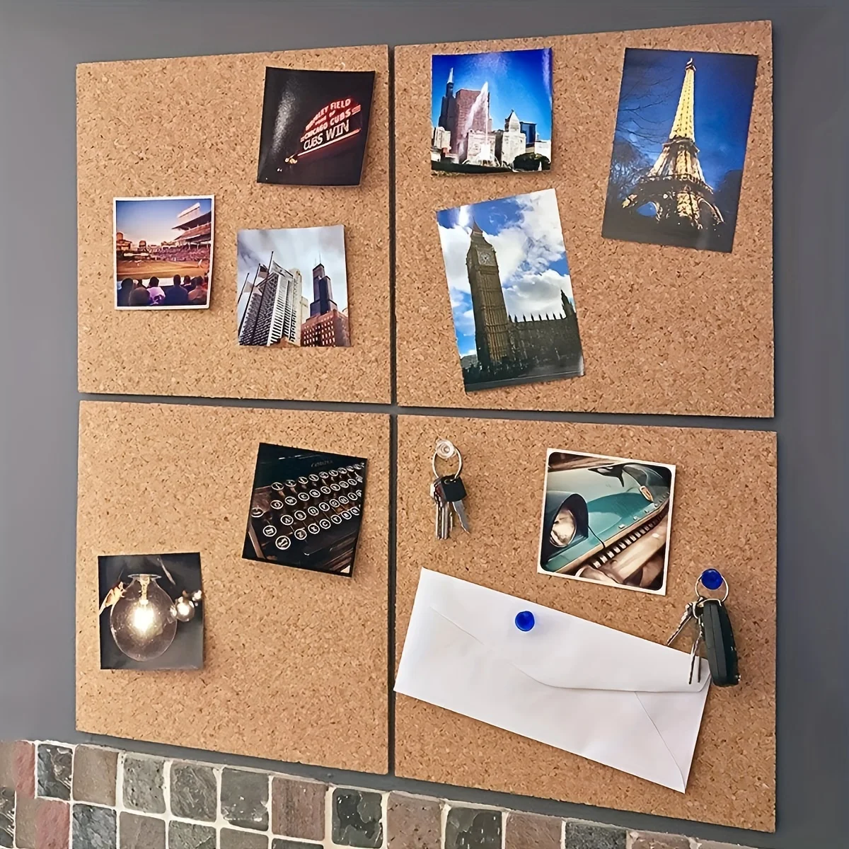 Home Office Image - 30 سنتيمتر/11.8in مربع فرملس لوحة الفلين