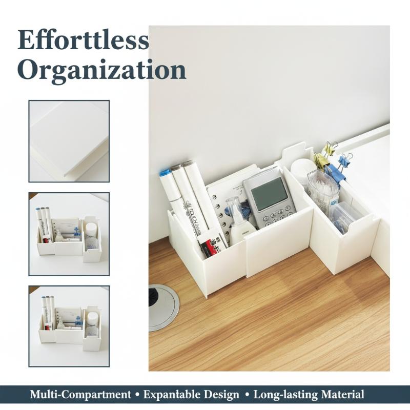 Office Drawer Organizer - منظم تخزين بلاستيكي 4 قطع، فواصل