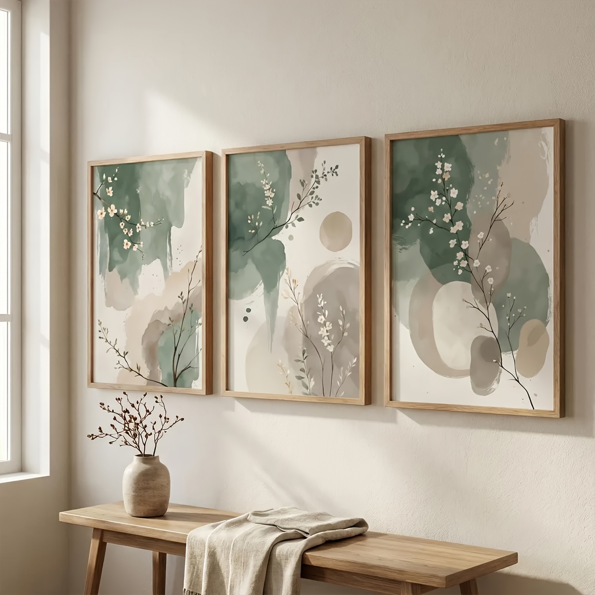 3 قطع من لوحات فنية جدارية على - مراجعة Home Office Image وسعره